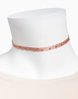 Choker tejido a mano en telar de tarjetas