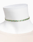 Choker tejido a mano en telar de tarjetas