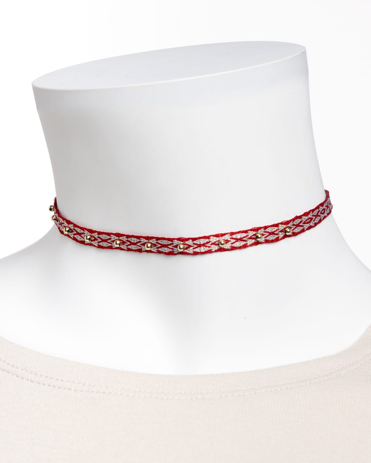 Choker tejido a mano en telar de tarjetas