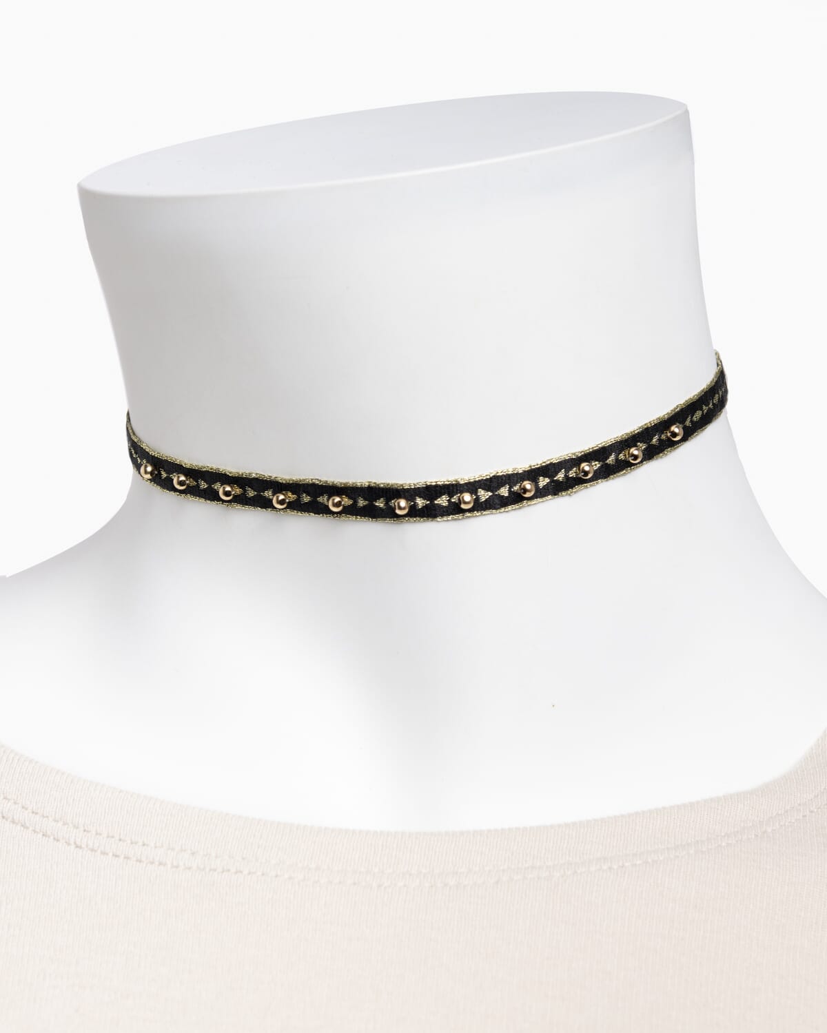 Choker tejido a mano en telar de tarjetas