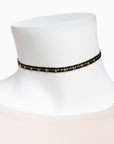 Choker tejido a mano en telar de tarjetas