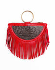 Bolso fibra vegetal con asas de metal