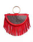 Bolso fibra vegetal con asas de metal