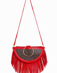Bolso fibra vegetal con asas de metal