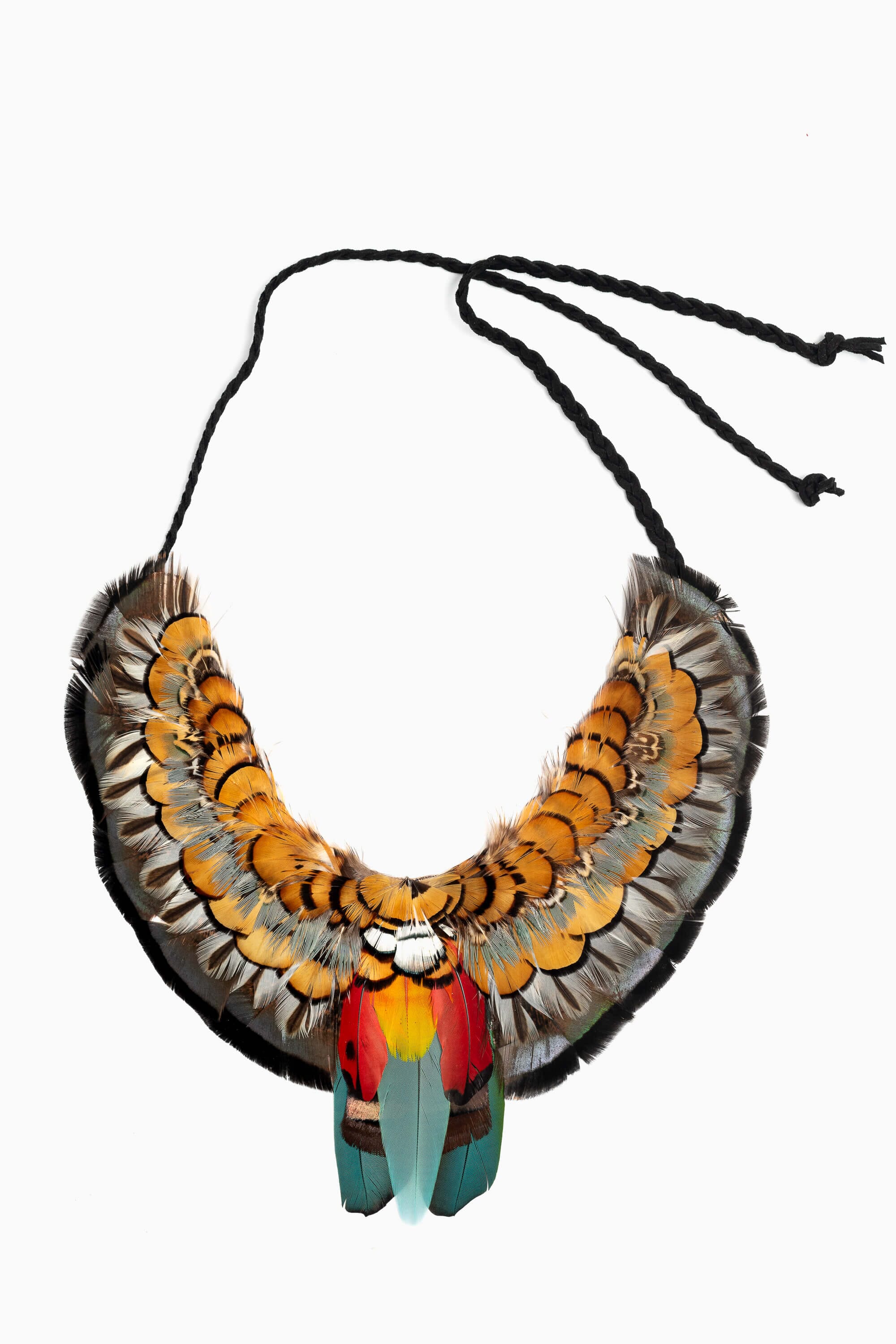 Collar de plumas naturales