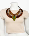 Collar de plumas naturales