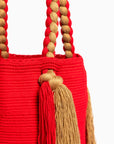 Bolso de hombro con flecos largos
