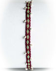 Pulsera hilos con bolitas plata