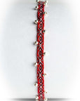 Pulsera hilos con bolitas plata