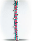 Pulsera hilos con bolitas plata