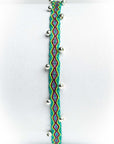 Pulsera hilos con bolitas plata