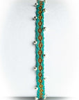 Pulsera hilos con bolitas plata