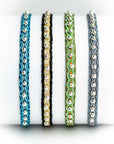 Pulsera hilos con bolitas plata
