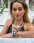 Collar Tuareg de plata de ley 925 y cuero