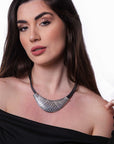 Collar Tuareg de plata de ley 925 y cuero