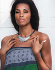 Collar Tuareg de plata de ley 925 y cuero