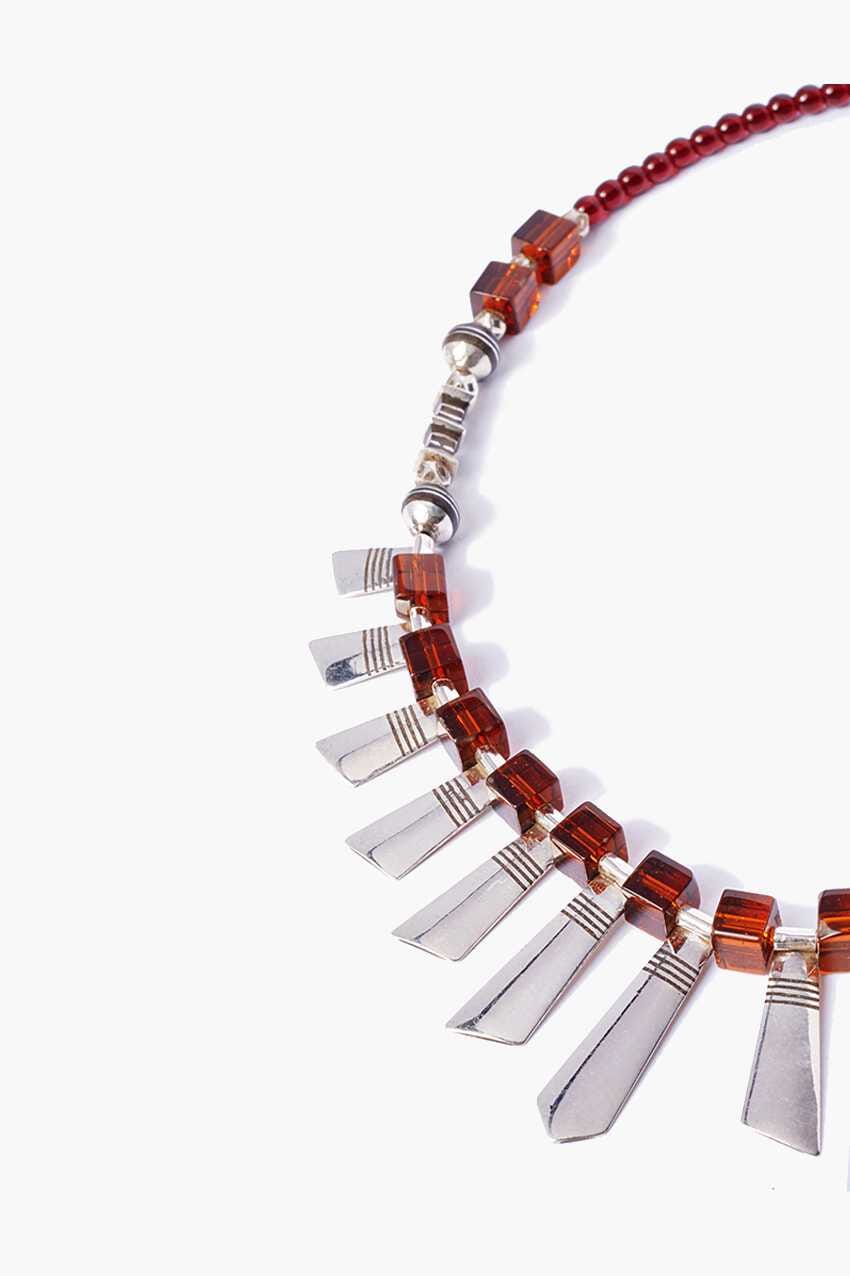 Collar Tuareg de plata de ley 925 y ágata