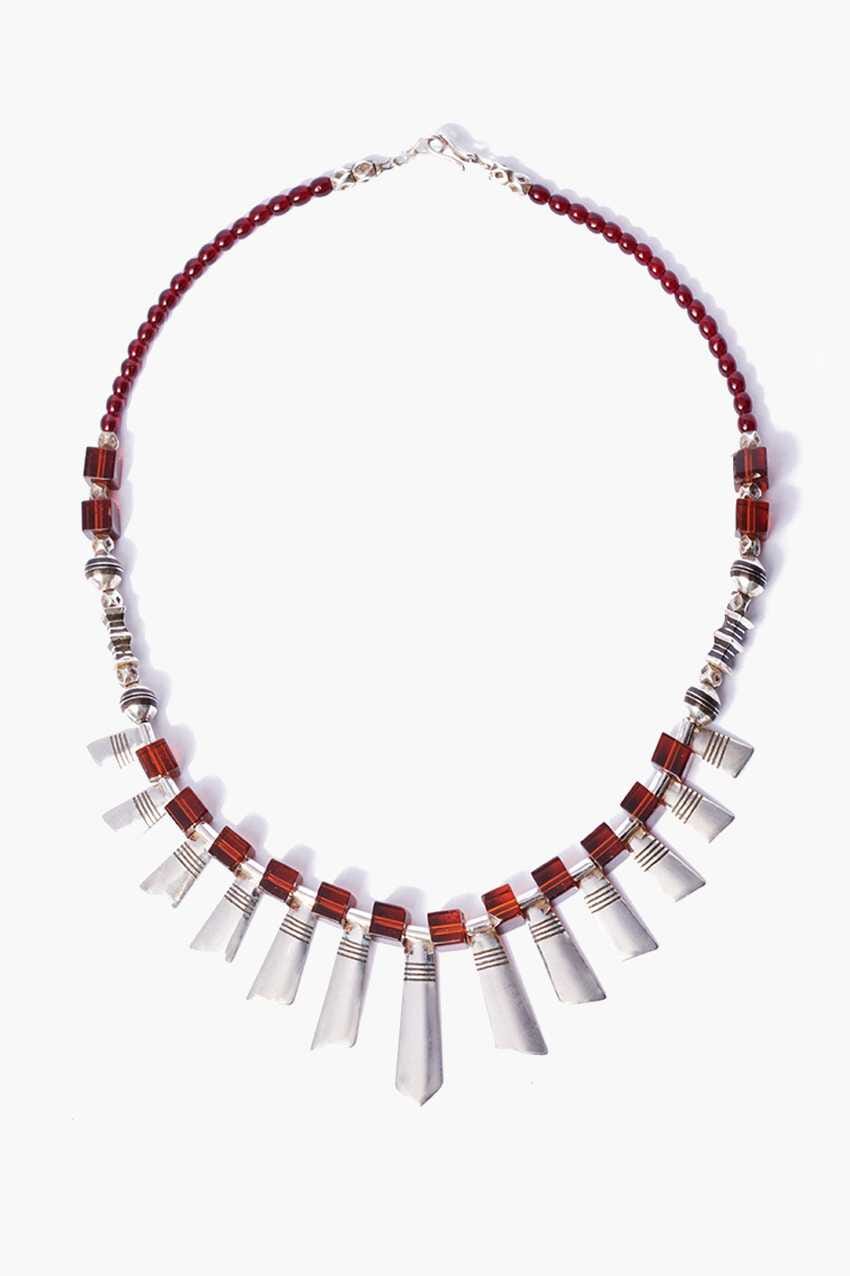 Collar Tuareg de plata de ley 925 y ágata