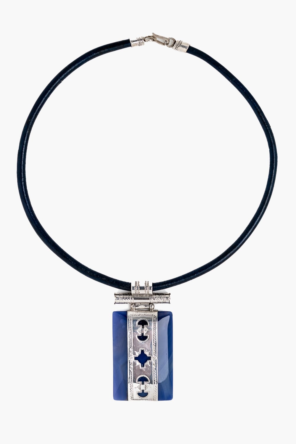 Collar Tuareg de plata de ley 925 y lapislázuli 