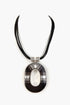Collar Tuareg de plata de ley 925, ébano y cuero