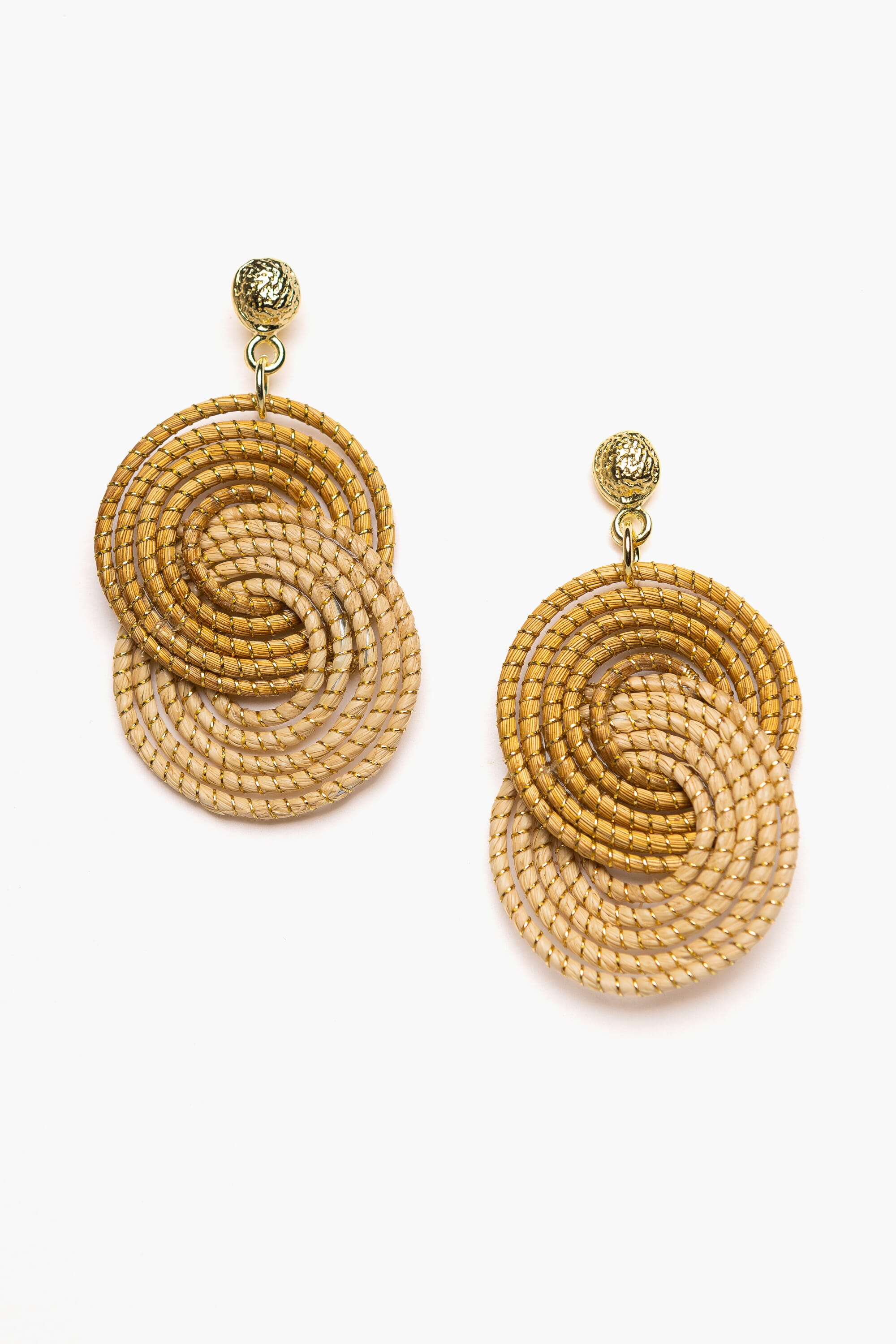 Pendientes en Capim Dorado (Oro vegetal)
