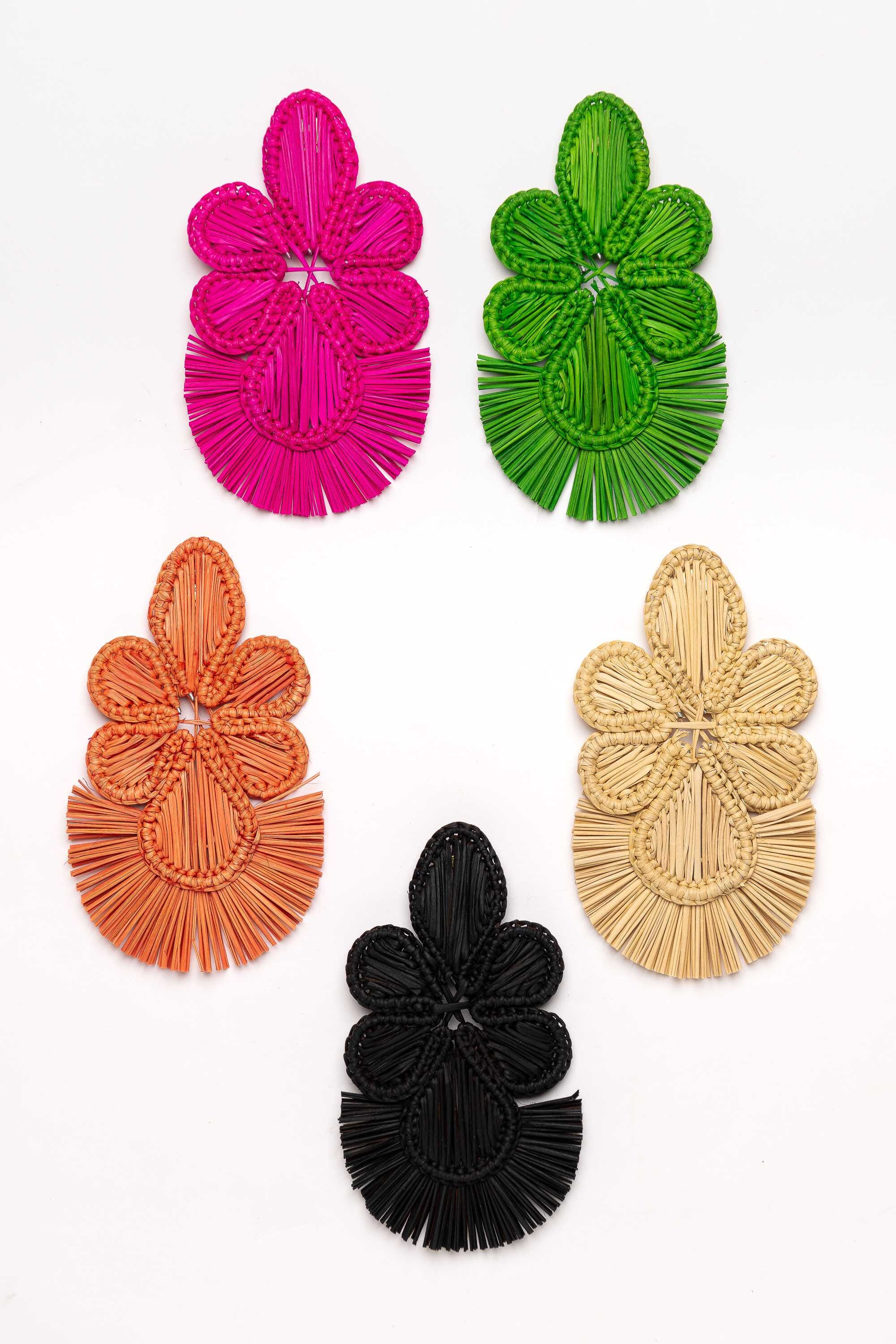 Pendientes en palma vegetal 