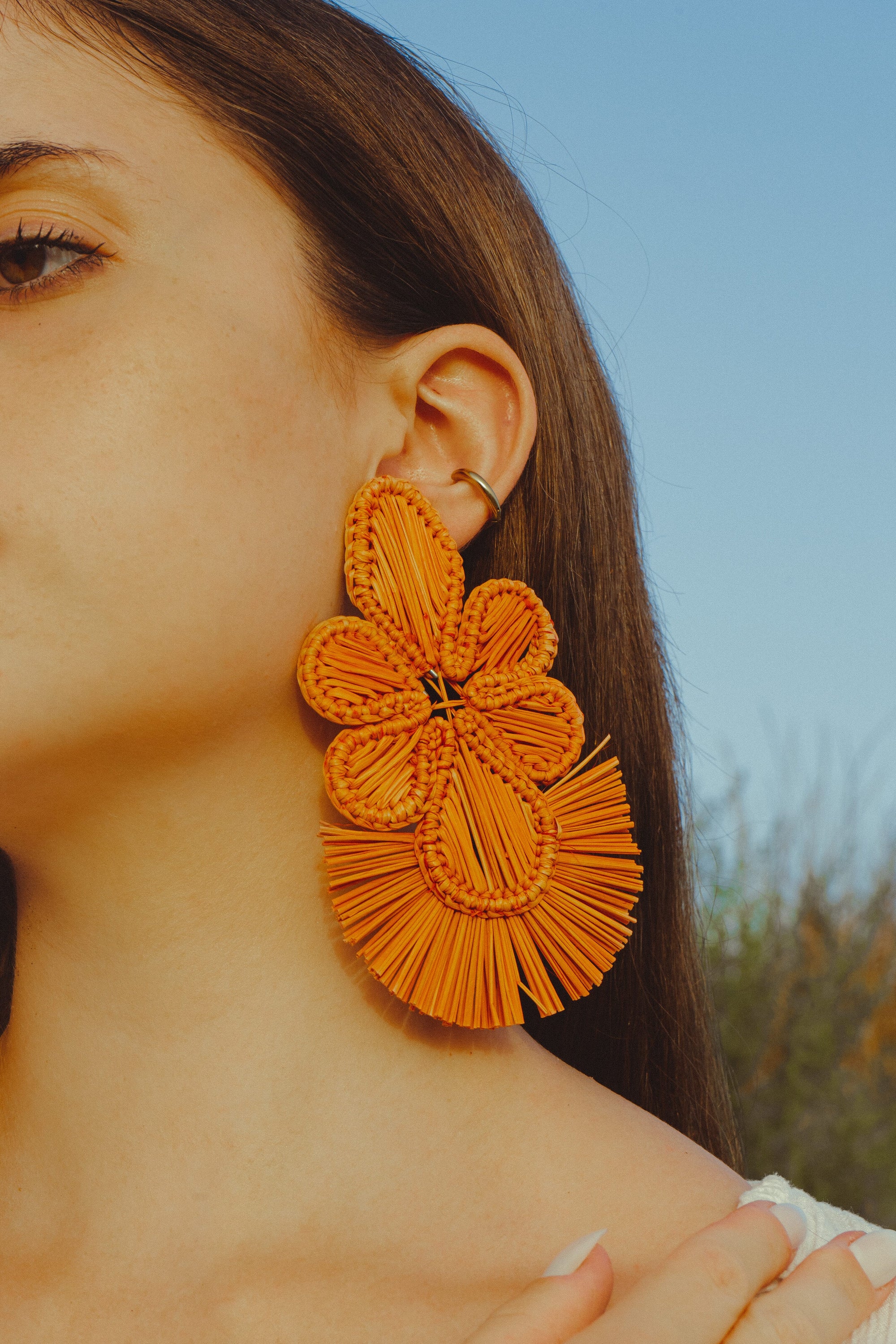 Pendientes en palma vegetal 