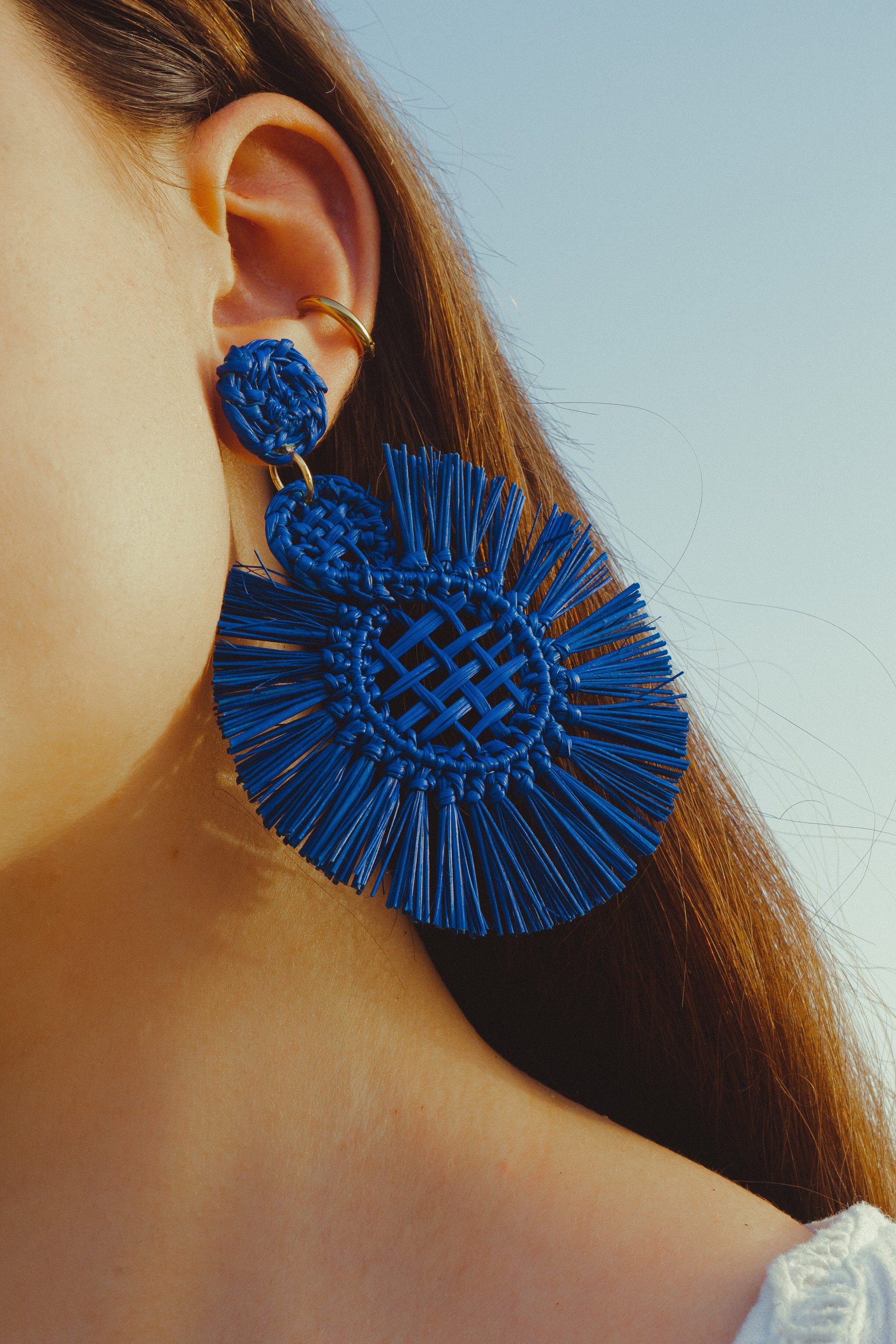 Pendientes en palma vegetal 