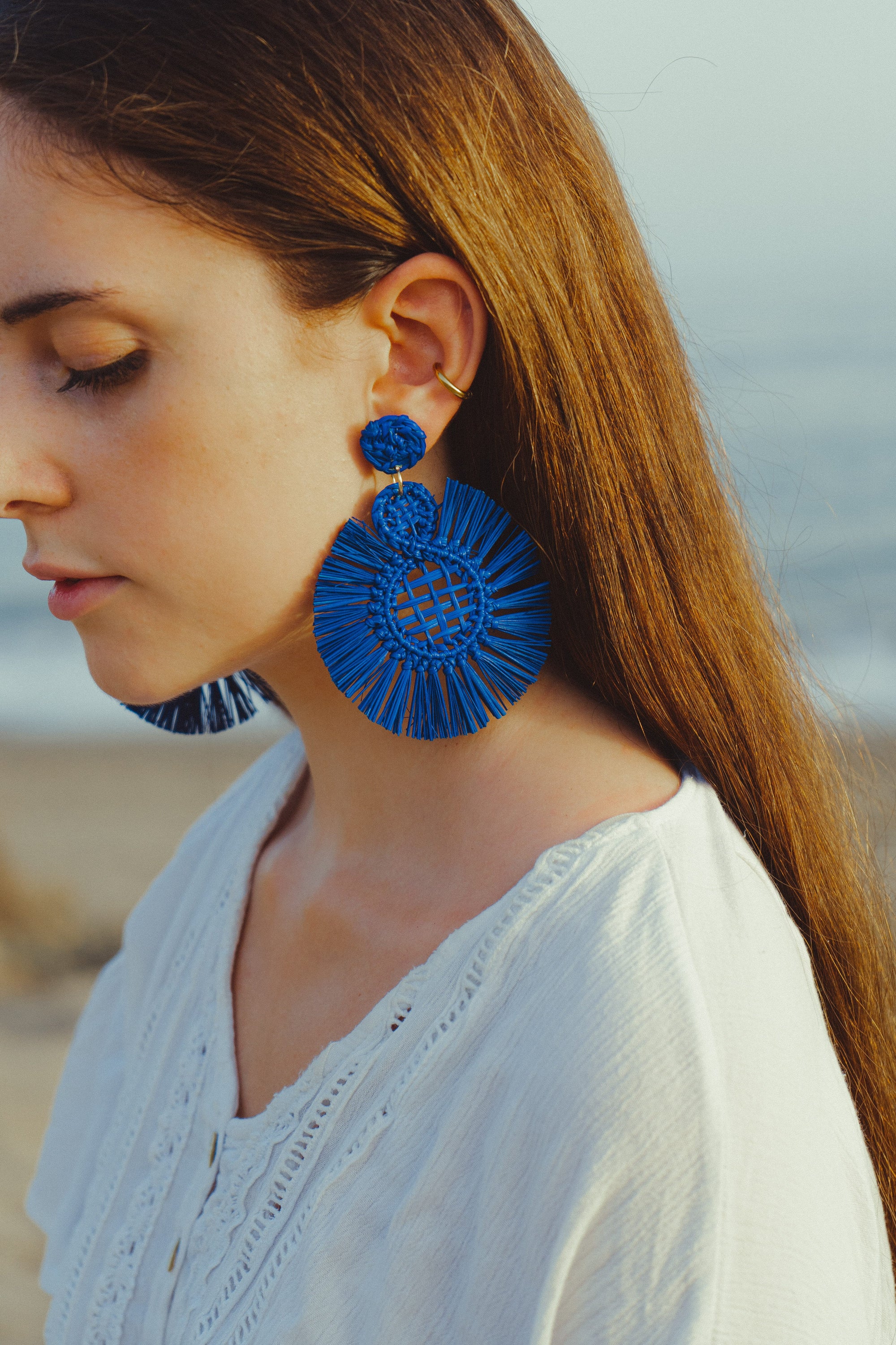 Pendientes en palma vegetal 