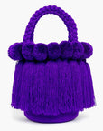 Bolso con pompones y borlas de algodón
