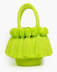 Bolso con pompones y borlas de algodón
