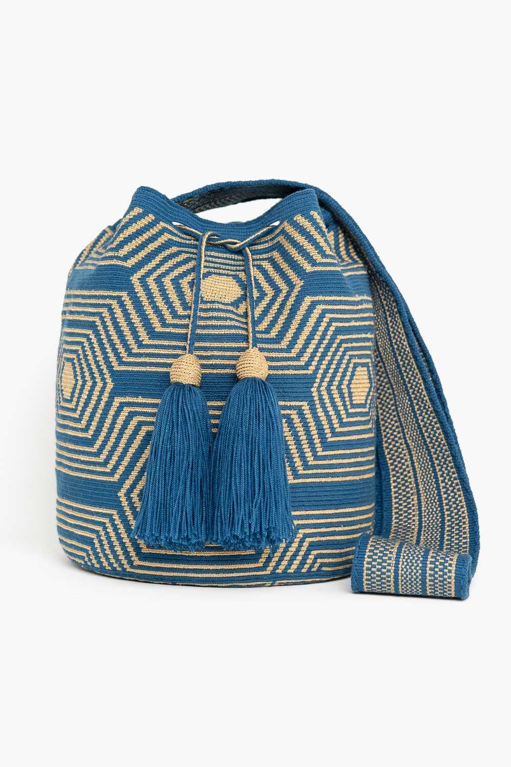 Bolso bandolera Wayuu a una hebra. 
