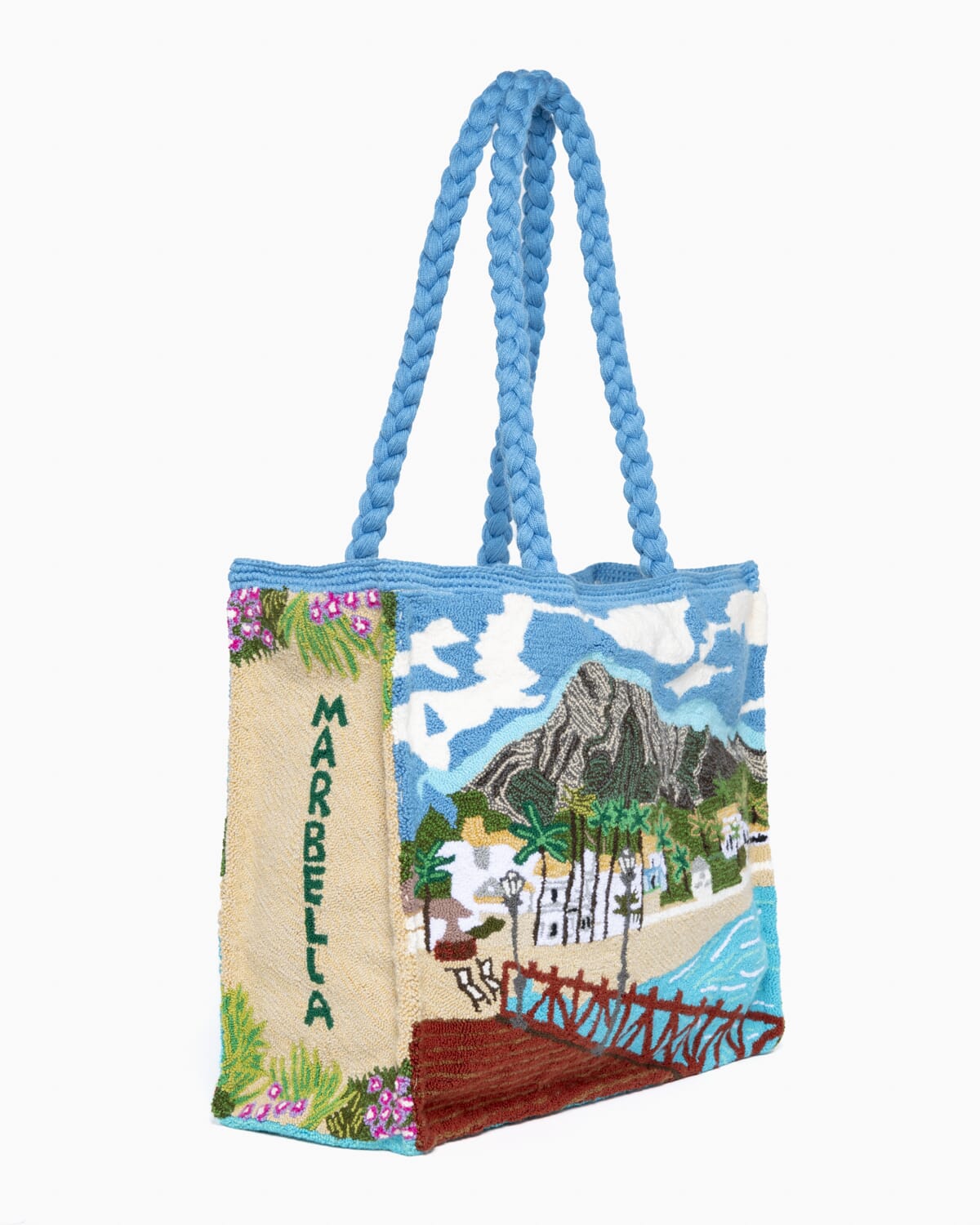 Bolso hecho a mano con paisaje de Marbella