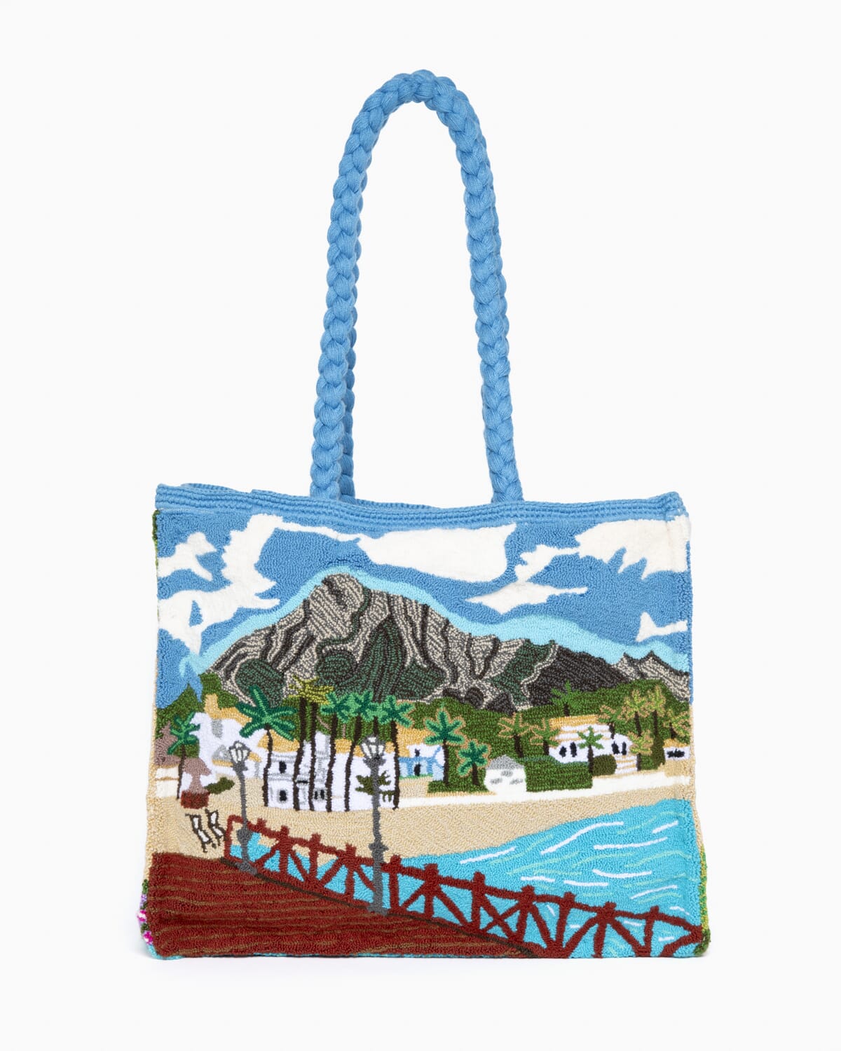 Bolso hecho a mano con paisaje de Marbella