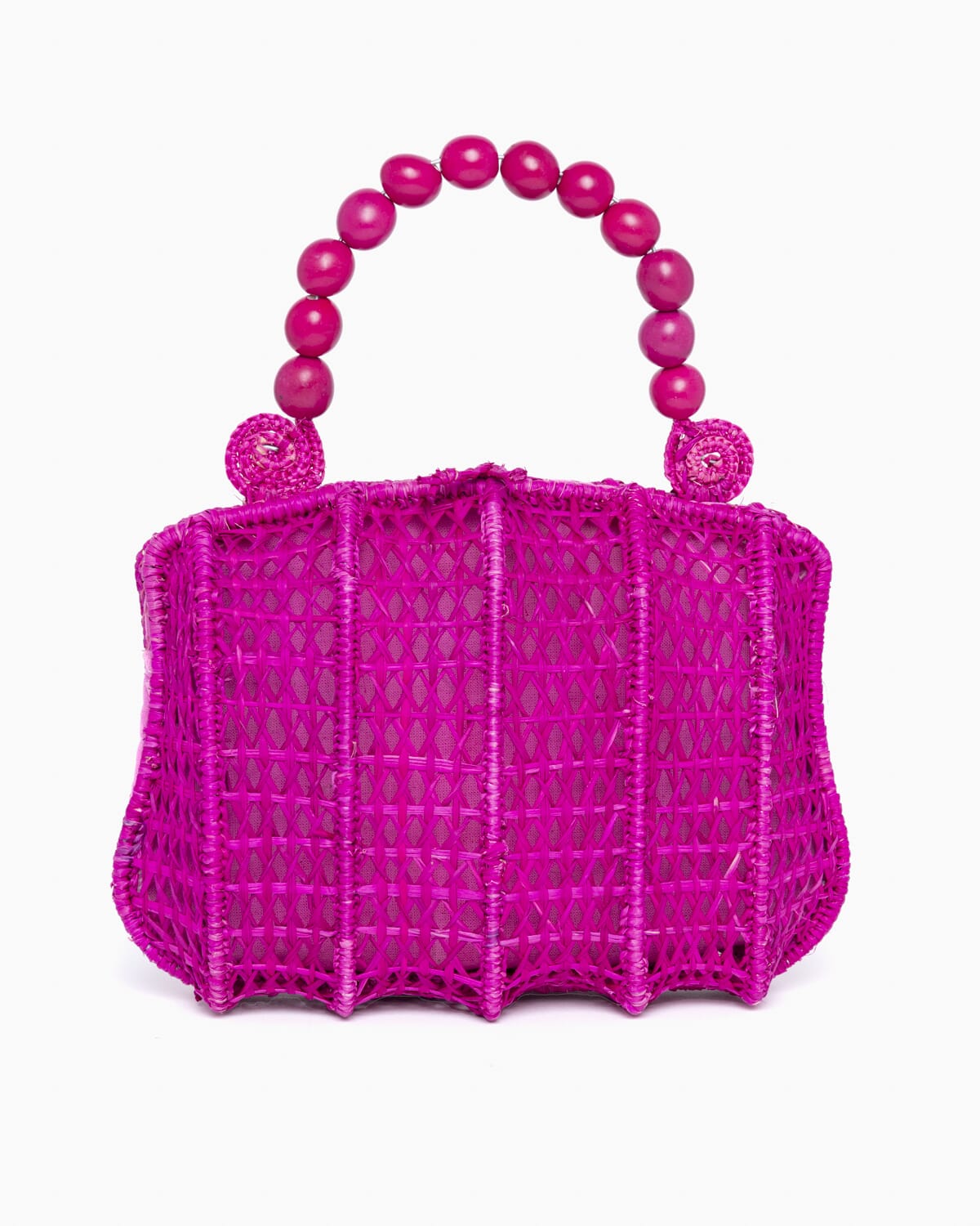 Bolso de mano en fibra natural 