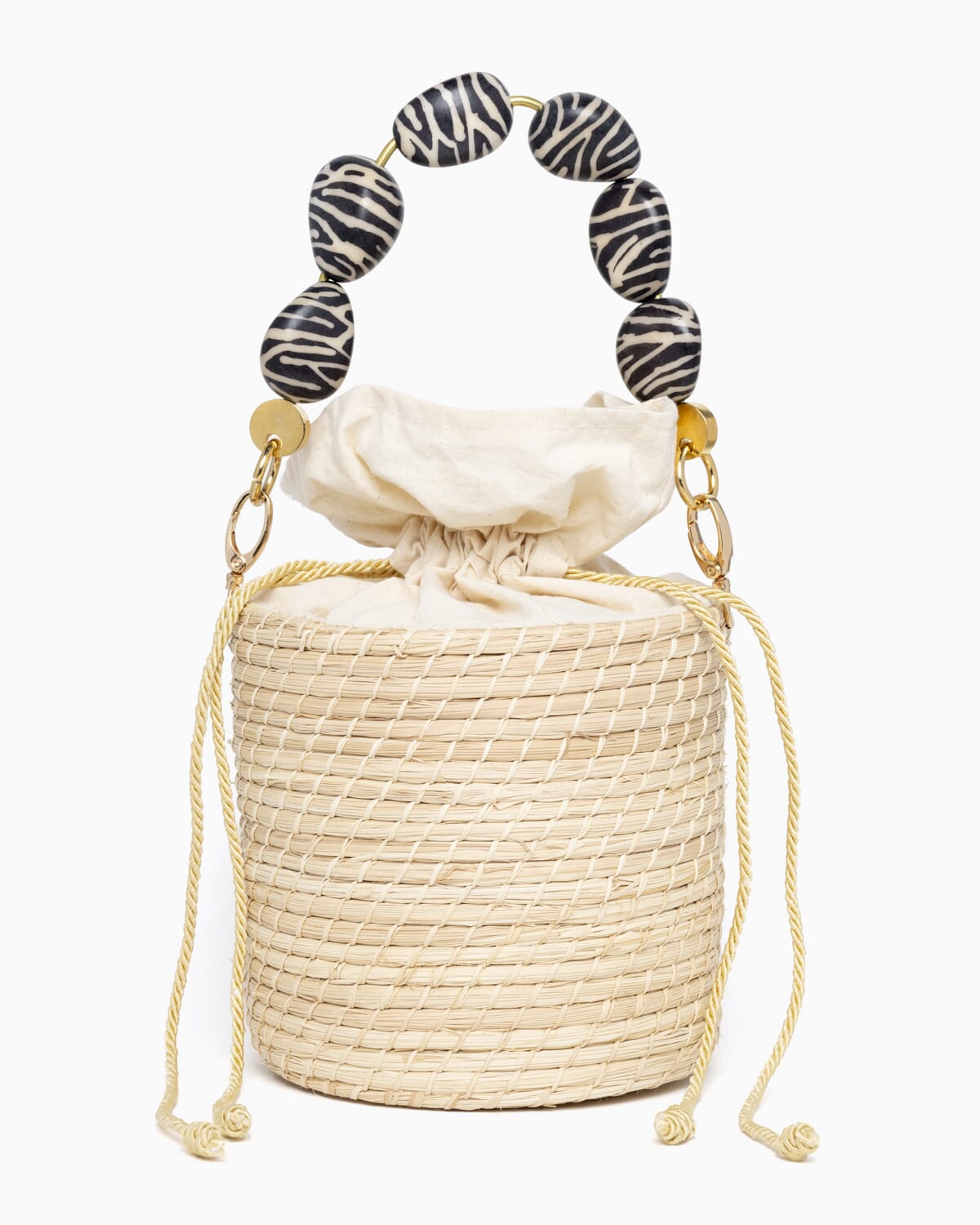 Bolso de mano en fibra natural 