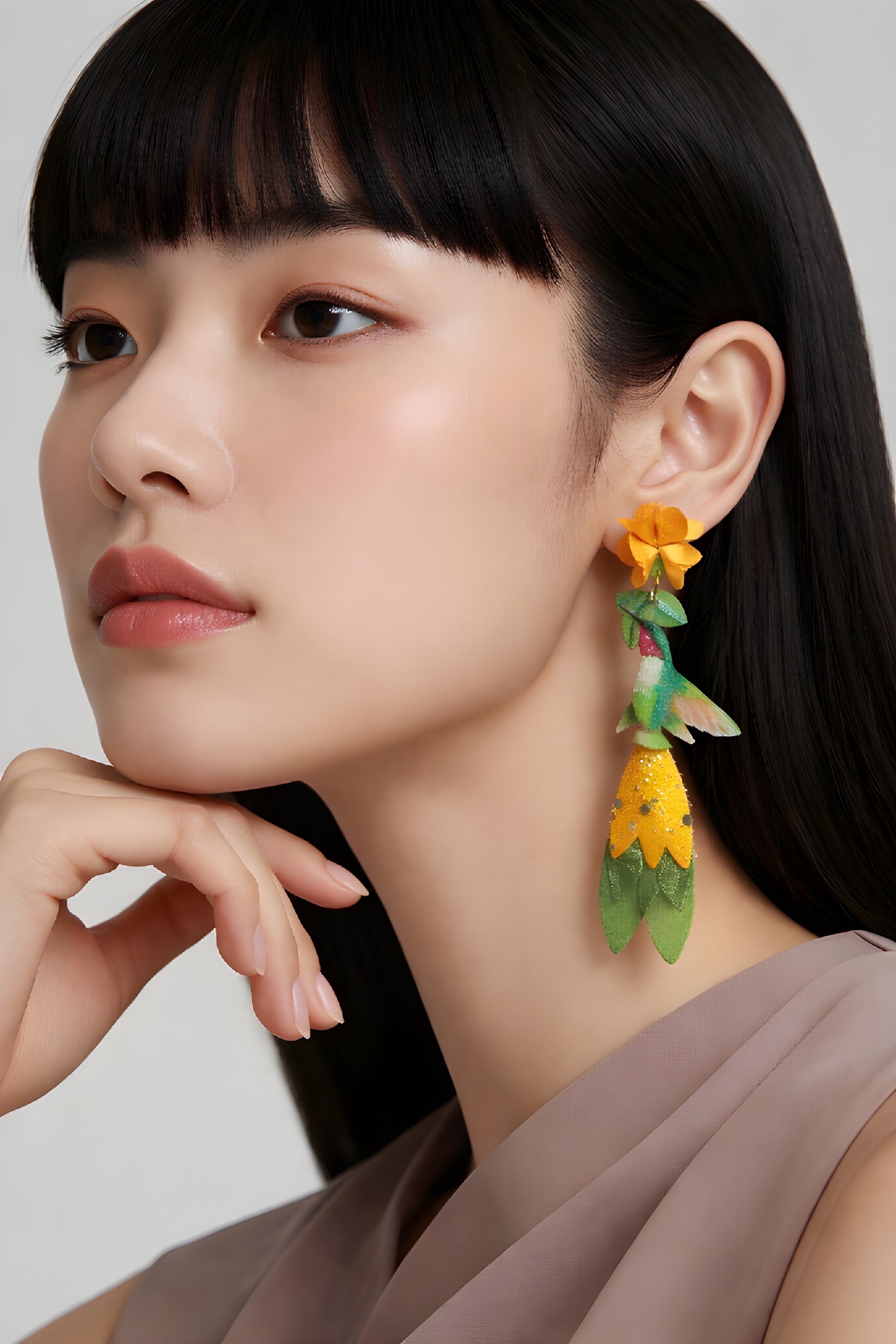 Boucles d’oreilles Colibri Émeraude