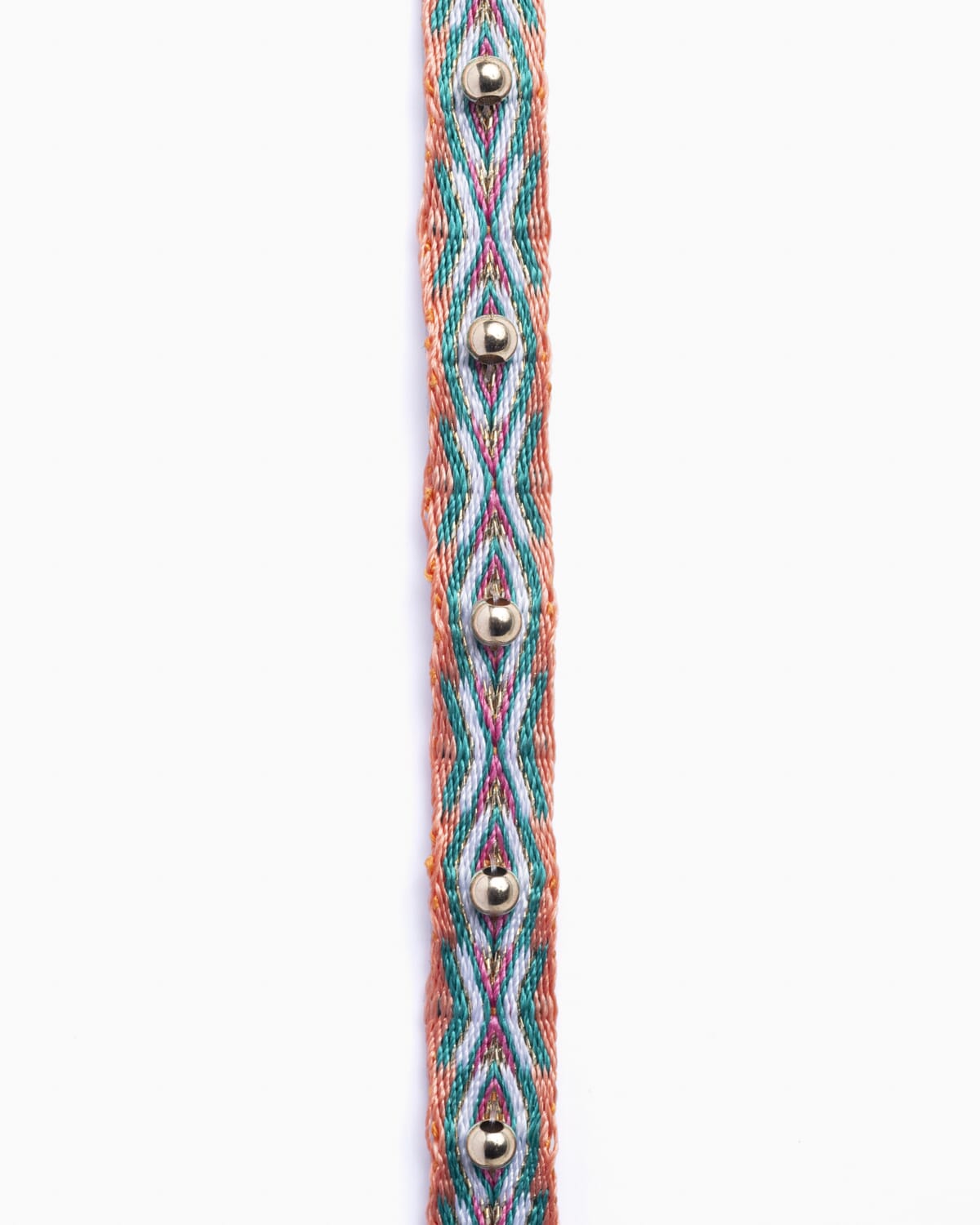 Choker tejido a mano en telar de tarjetas